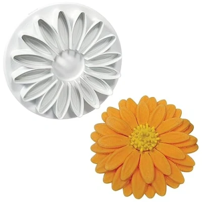 Image of PME SD616 Veined Sunflower/Daisy/Gerbera Plunger Cutter, 85 mm, 18 Petals, White