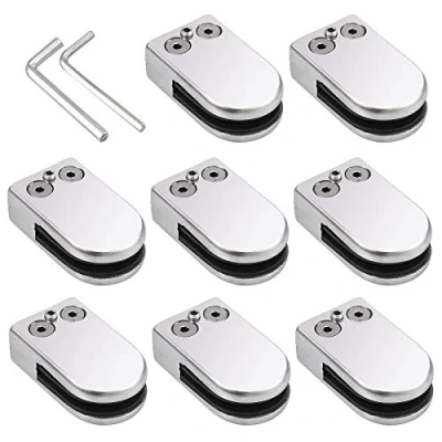Image of Proster Glass Clamps Balustrade 8 PCS 6 8mm Stainless Steel 304 Adjustable Bracket Flat Back for Staircase Handrail
