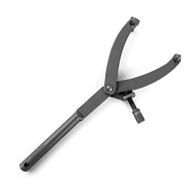 Image of QWORK® Adjustable Fly Wheel Wrench, Motorcycle/Bike Clutch Flywheel, Universal Wrench Spanner Pulley Sprocket Holder Locking Tool