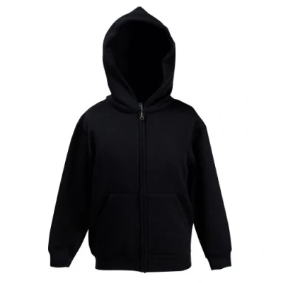 Image of Fruit of the Loom Childrens/Kids Unisex Hooded Sweatshirt Jacket (14 15) (Black)