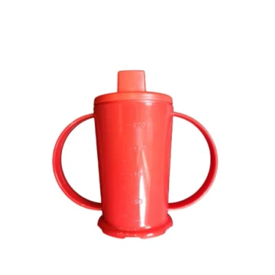 Image of NuHorizons Healthcare Products Red Two Handled Graduated Beaker with Lid 200ml Adult Feeder Cup Drinking Aids (Wide Spout, Pack of 1)