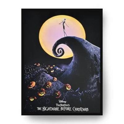 Image of Menkind Nightmare Before Christmas LED Light Up Canvas 30 cm x 40 Poster Box Wall Art