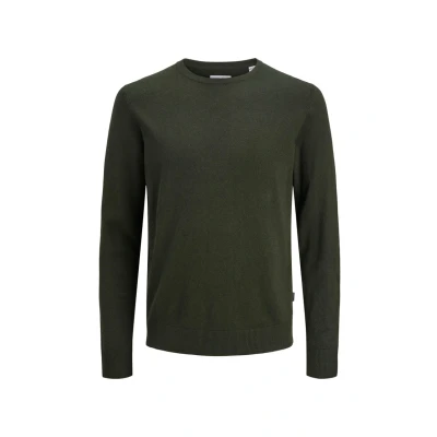 Image of JACK &amp; JONES Men&#039;s Jjeemil Knit Crew Neck Noos, Green (Duffel Bag), L
