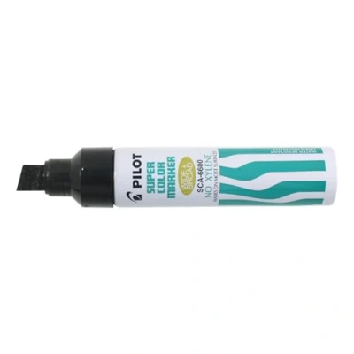 Image of Pilot Supercolour Wide and Broad Permanent Marker Chisel (3mm 12.5mm Line) Black, Single Pen