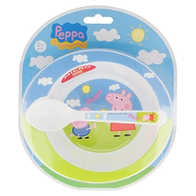 Image of Stor Peppa Pig Set Microwave 2 Piece 85278, Cartoon, Black, Medium