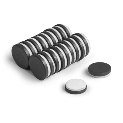 Image of Y10 Ferrite Magnet with Self Adhesive Foam for Arts, Craft, Science and DIY 20mm dia x 3mm thick 0.6kg Pull Pack of 20