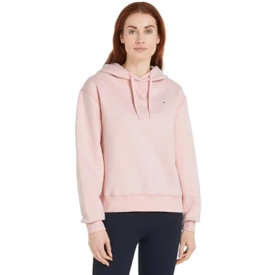Image of Tommy Hilfiger Women’s Flag On Chest Hoodie, Pink (Delicate Pink), M