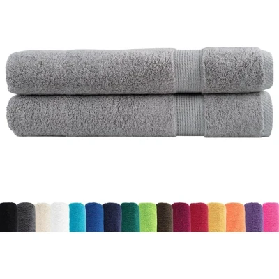 Image of vidaXL Premium Towels SOLUND 2pcs Grey 100x200cm 600gsm