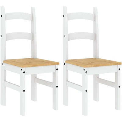 Image of vidaXL Dining Chairs 2 pcs White 40x46x99 cm Solid Wood Pine