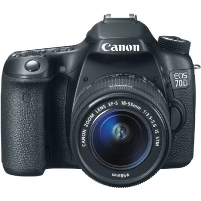 Image of Canon EOS 70D Camera Kit SLR 20.2MP CMOS 5472 x 3648 pixels, Black Digital Cameras (20.2MP, CMOS, 10x, Full HD, Black) (Renewed)