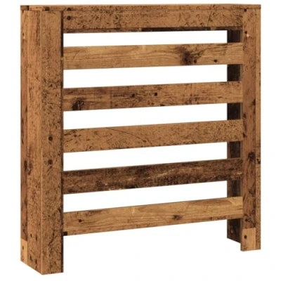 Image of vidaXL Radiator Cover Heater Shelf Old Wood Engineered Modern Slatted Design 78 x 20 82 cm Additional Storage for Living Room