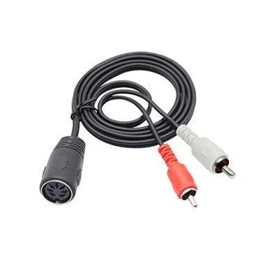 Image of zdyCGTime Din 7 Pin to RCA Extension Cable,RCA cable,MIDI 1 Female Plug 2 Male Audio Adapter Cable,Compatible with Quad Stereo Systems.(1M)