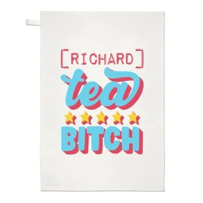 Image of Personalised Tea Bitch Towel Dish Cloth