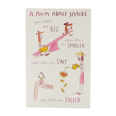 Image of UK Greetings Birthday Card for Sister Sweet Illustrated Design