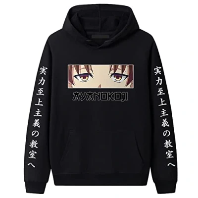 Image of XSLGOGO Japanese Anime Classroom of the Elite Stylish Hoodie Hooded Sweatshirt Ayanokouji Kiyotaka Cosplay Casual Sports Pullover for Men and Women