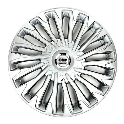 Image of OMP SPEED SET 4 HUBCAPS STINGER SILVER 13 INCHES