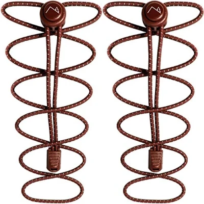 Image of CampTeck U7195 No Tie Shoe Laces Elastic Shoelaces with Locking System Brown 1 Pair
