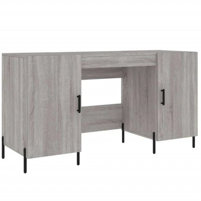Image of vidaXL Desk Grey Sonoma 140x50x75 cm Engineered Wood