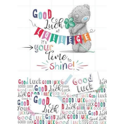 Image of Me To You Tatty Teddy Good Luck At College Greeting Card 5x7ins Official Collection