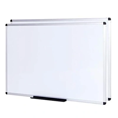 Image of VIZ PRO Dry Wipe Magnetic Whiteboard, Silver Aluminum Frame, 2 Pack, 150 x 120 cm