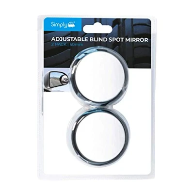 Image of Simply BS001 Adjustable Circular Blind Spot Car Mirror PK2, 50 x 50mm, Increase Visibility When Driving, Round shape Wide angle, for All SUV Trucks Motorcycle, Easy to Fit