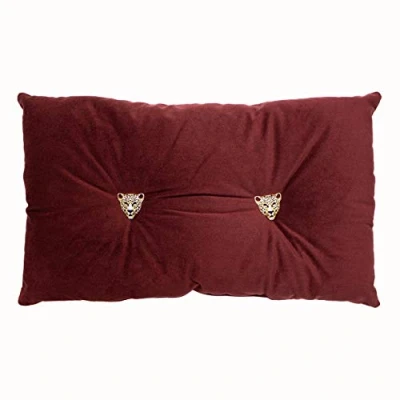 Image of Paoletti Panther Pre Filled Cushion, Oxblood, 30 x 50cm
