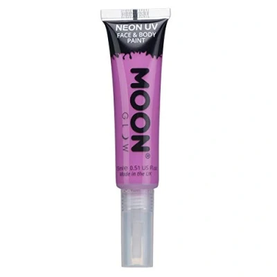 Image of Neon UV Face &amp; Body Paint with Brush Applicator by Moon Glow 15ml Intense Purple