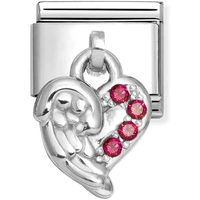 Image of Nomination Red Winged Heart Charm
