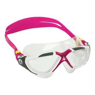 Image of Aquasphere Vista Swimming Mask/Goggles White &amp; Pink Clear Lens