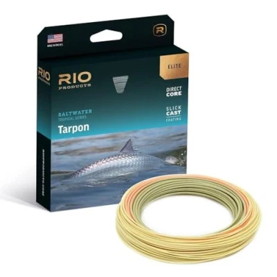 Image of RIO Elite Tarpon Fly Line WF12 Seagrass/Orange/Sand