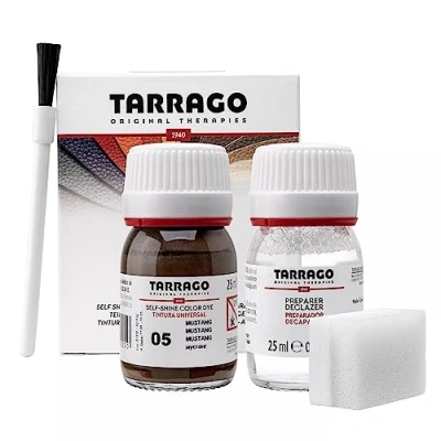Image of Tarrago Dye With Primer For Natural And Synthetic Leather Shoes Self Shine Color Preparer 90 Colours, 25ml