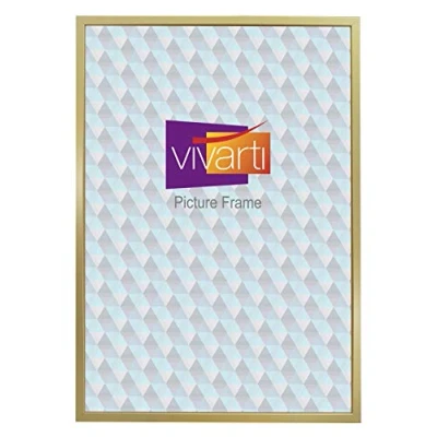 Image of Vivarti Thin Gold Picture Frame 36&quot; x 24&quot; Frames 36 24 Photo 36x24 with Clear Styrene Sheet &amp; Wall Mounted Hook inch Inches