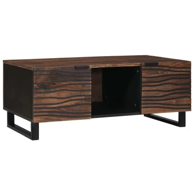 Image of vidaXL Coffee Table 100x54x40 cm, solid and engineered wood.