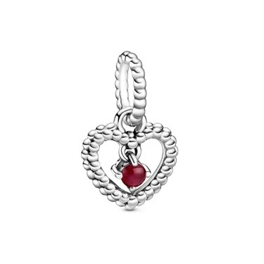Image of Pandora Signature Women&#039;s Sterling Silver January Birthstone Dangle Charm for Bracelet, No Box