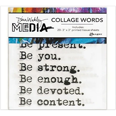 Image of Ranger Dina Wakley Media Collage Words Pack, Paper, Multi Colour, 11.9 x 8.7 0.1 cm