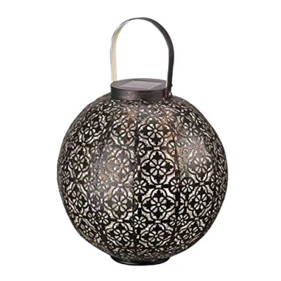 Image of Garden Mile Turkish Style Solar Lantern with Warm White LEDs, Silhouette Effect Lamp Casting Shadows, Beautiful Lighting for Indoor Outdoor Patio, Gardens, Conservatories (Beautiful Bronze)
