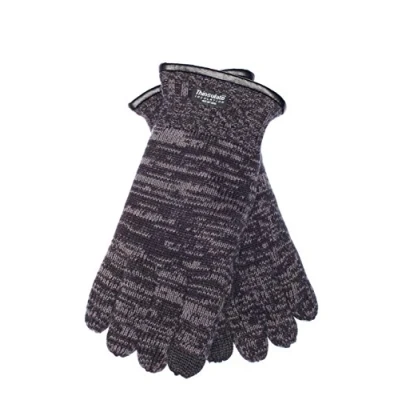Image of EEM Men&#039;s knitted Thinsulate gloves FYNN with thermal lining, warm 100% wool, winter, black anthra, size S