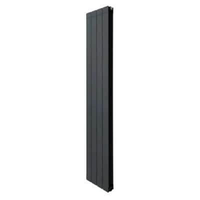 Image of Aluminium Designer Radiator 1800mm x 315mm Vertical Double Flat Panel Column Lightweight Modern Central Heating Heater Matt Anthracite Grey Kitchen Living Room FREE Cleaning Brush Fixing Kit Brackets