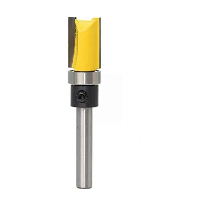 Image of ExcInter 1/4 Inch Shank Flush Trim Pattern Router Bit Template Router,1/4x1/2x20,Woodworking Top Bearing Milling Tools for Wood Hardwood Particleboard MDF