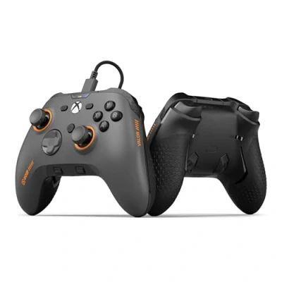 Image of SCUF VALOR PRO Wired Performance Xbox Controller Customisable Back Paddles, Instant Triggers, Hall Effect Thumbsticks, Audio Controls, Series XS, One Steel Grey