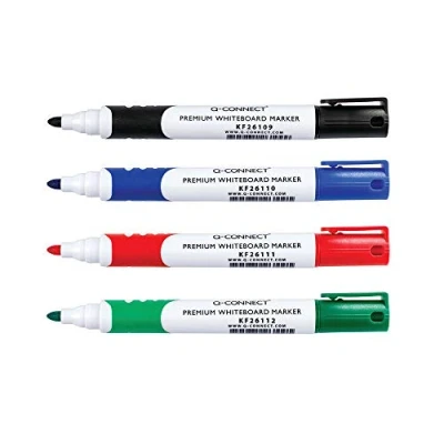 Image of Q Connect Premium Whiteboard Marker Bullet Tip Assorted (Pack of 4) KF26113