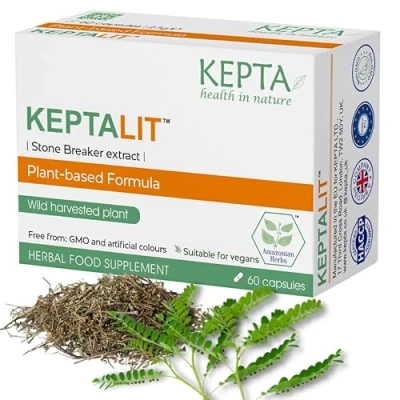 Image of KEPTALIT Natural Liver and Kidney Support Stone Breaker Extract Cleanse Herbal Supplement Source of Polyphenols 60 Vegan Capsules 1 Month Supply