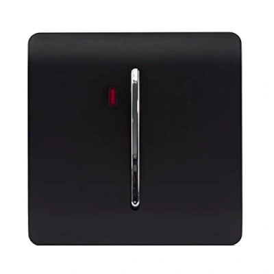 Image of Trendi 45 A Cooker Light Switch &amp; Neon Insert in Matt Black