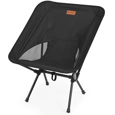 Image of Rainberg Ultra Lightweight Camping Chair, Folding Chairs for Adults, Foldable Garden Outdoor Picnic BBQ Chairs. (Pack of 1, Black)