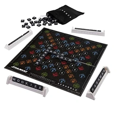Image of Mattel Games Scrabble Star Wars Edition, Board and Letter Game, French Version, HBN59