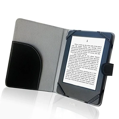 Image of ENJOY UNIQUE Book Style Litch Pu leather Case Cover for 6&quot; ebook reader sony/kobo/pocketbook/nook/tolino 6inch (Black)