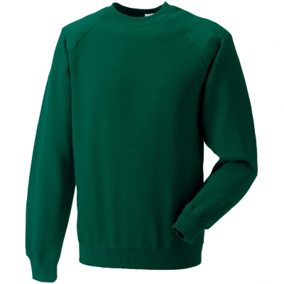 Image of Russell Athletic Mens Spotshield Raglan Sweatshirt (Bottle Green) Size X Large