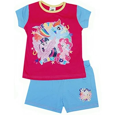Image of My Little Pony Girls Short Pyjamas, Pink/Blue, 7 8 Years