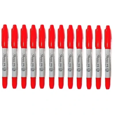 Image of Sharpie Twin tip fine and Ultra Pack of 12 Standard Red