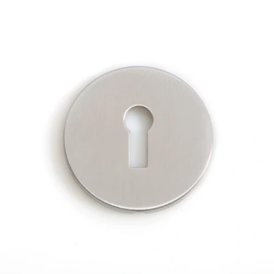 Image of 50mm Stainless Steel Escutcheon Key Hole Cover Keyway Profile Easy FIT Plate